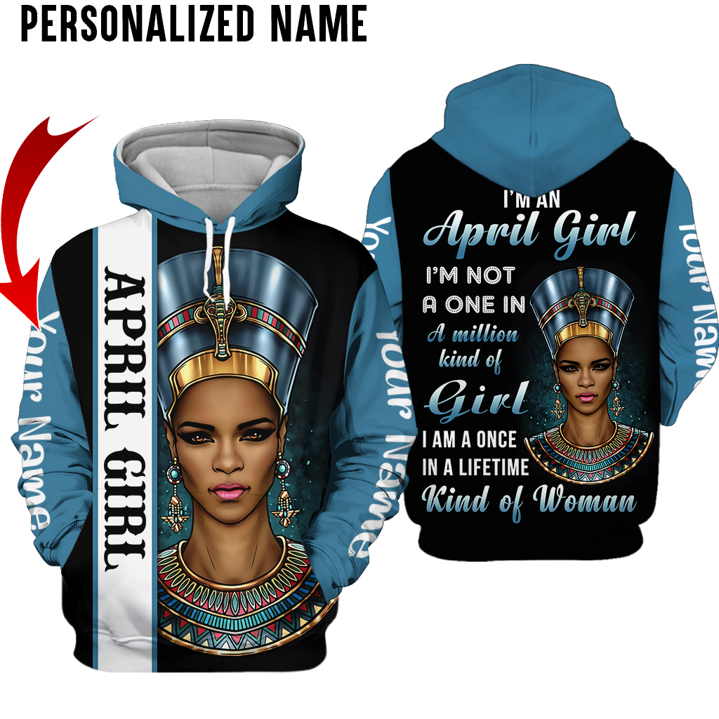 Personalized Name Black April Girl 3D All Over Printed Clothes DHLL100310