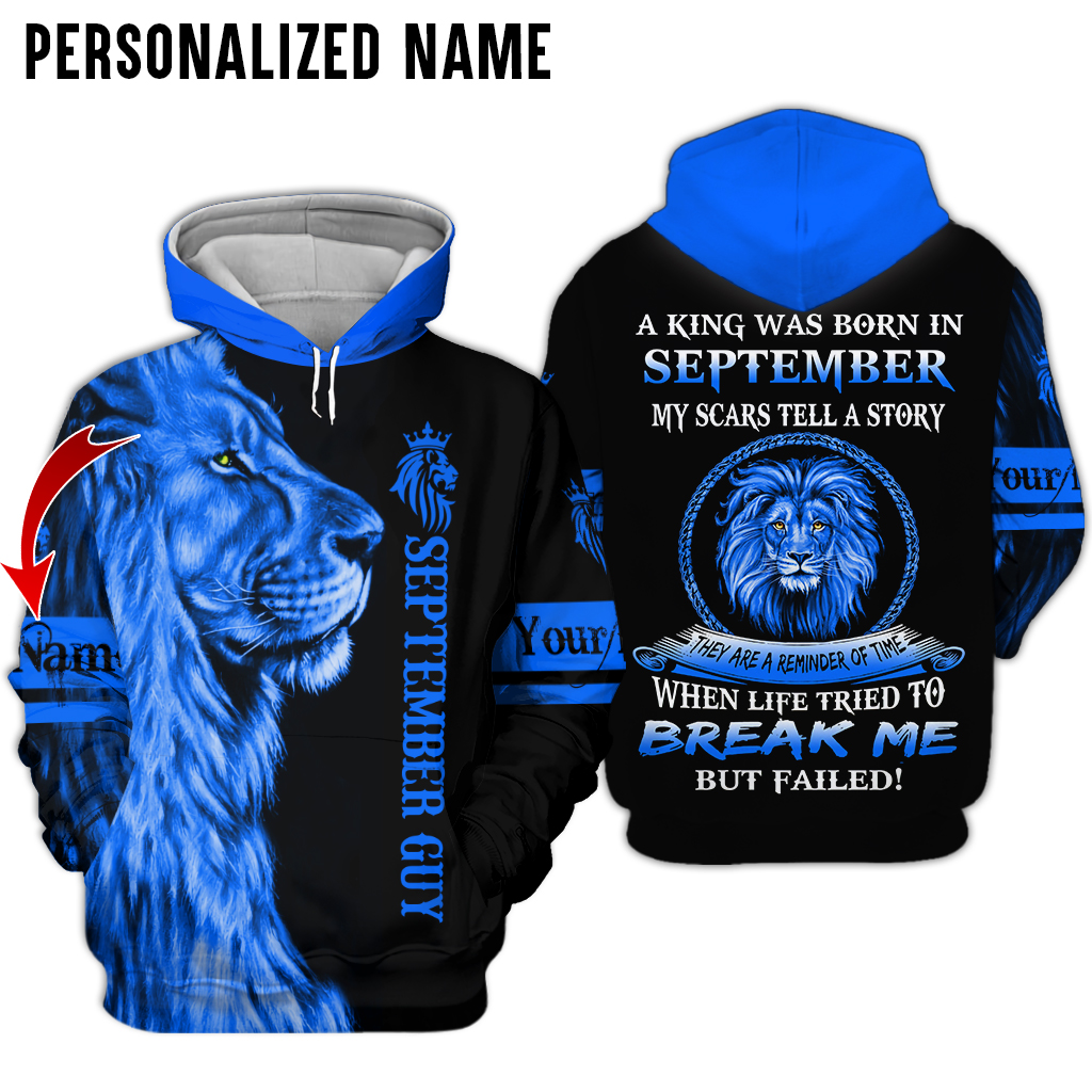Personalized Name September Lion Guy 3D All Over Printed Clothes DHOO160409