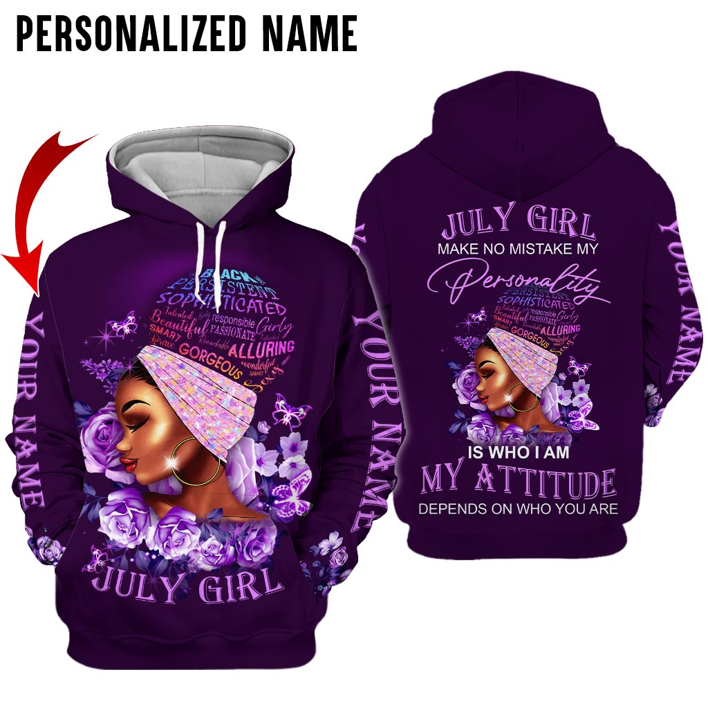 Personalized Name Black July Girl 3D All Over Printed Clothes HUTD030609