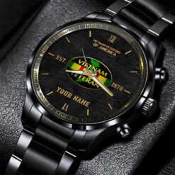 Vietnam Veteran Black Fashion Watch Custom Name, US Military Watch, Watches For Soldiers, Best Military Watches QFTD4300303