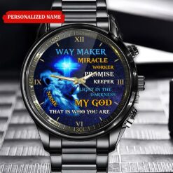 Personalized Way Maker Miracle Worker Promise Keeper Watch QFTD4030401