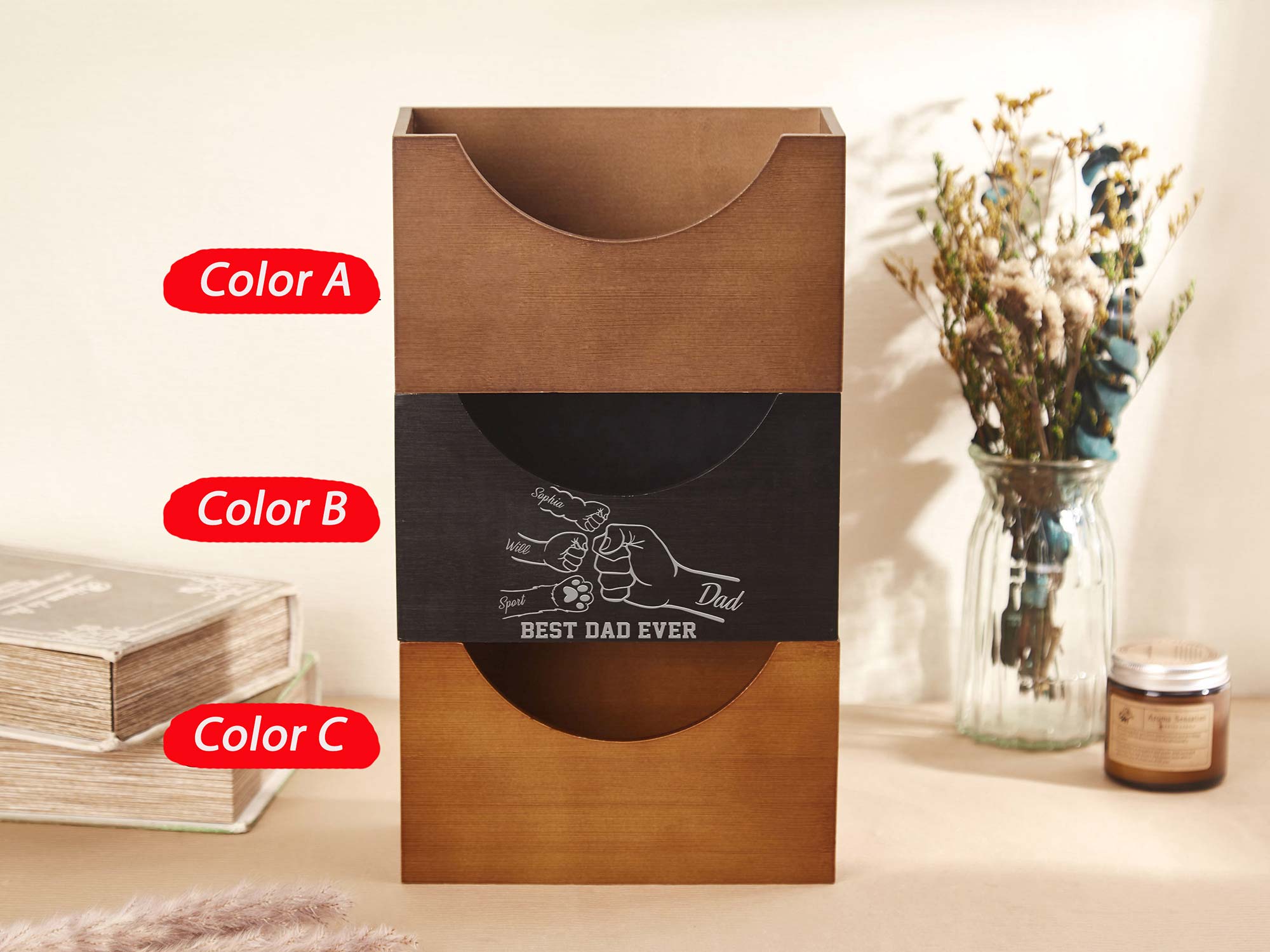 Personalized Best Dad Ever Father's Day Gift Custom Kids Names Hat Holder QFON4280401