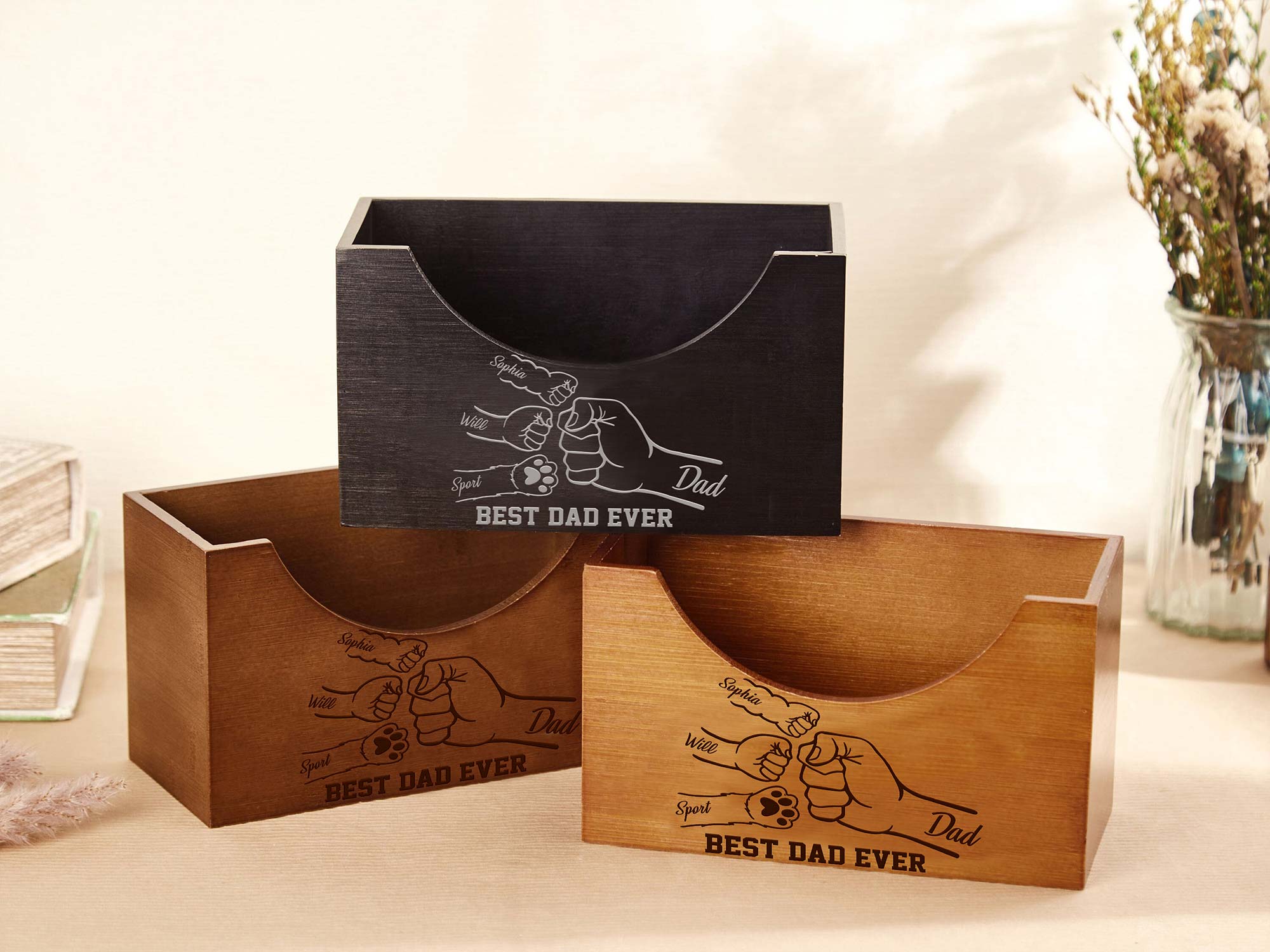 Personalized Best Dad Ever Father's Day Gift Custom Kids Names Hat Holder QFON4280401 - Image 2