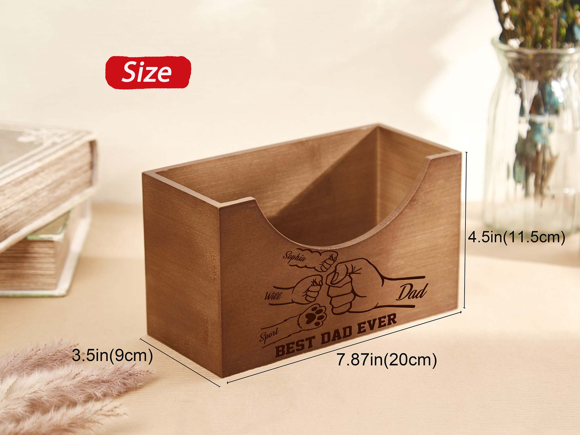 Personalized Best Dad Ever Father's Day Gift Custom Kids Names Hat Holder QFON4280401 - Image 3